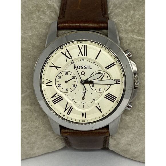 Fossil NDW1 Unisex Brown Leather Silver Stainless Steel Analog Dial WatcH JK6 - Picture 2 of 12